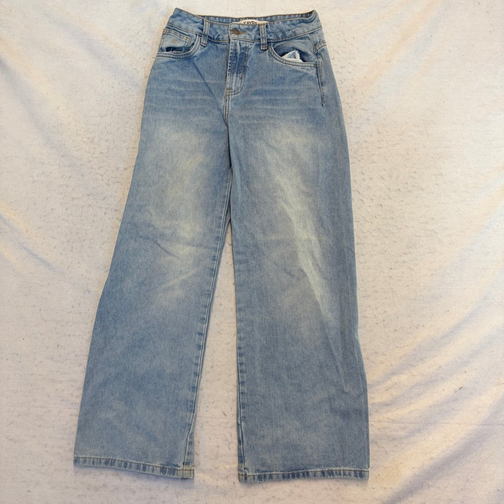 Kayra Wide Leg Jeans Womens 26 Blue Denim High Rise Made in Peru